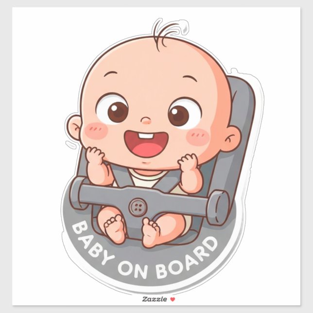 Sticker Happy Baby Cartoon (Feuille)