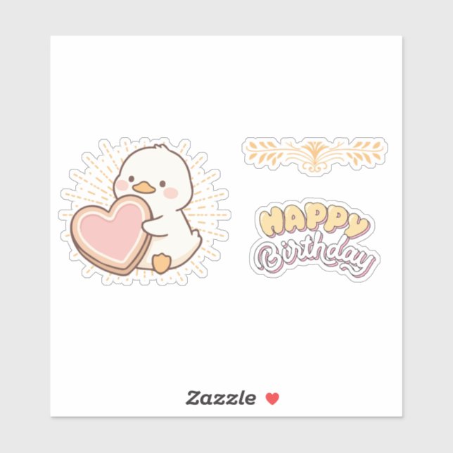 STICKER HAPPY BIRTHDAY  (Feuille)