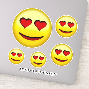 Sticker Happy Face Red Heart Eyes Collection Ajouter le no