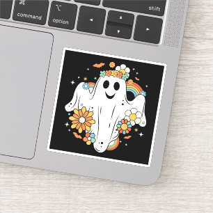 Sticker Happy Ghost Retro Hippie Vibe
