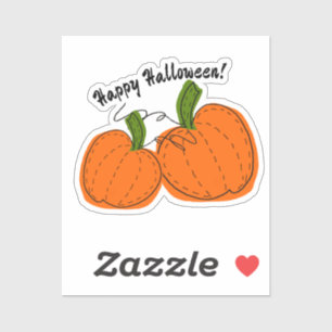 Sticker Happy Halloween Citrouille Custom-Cut Vinyl Sticke
