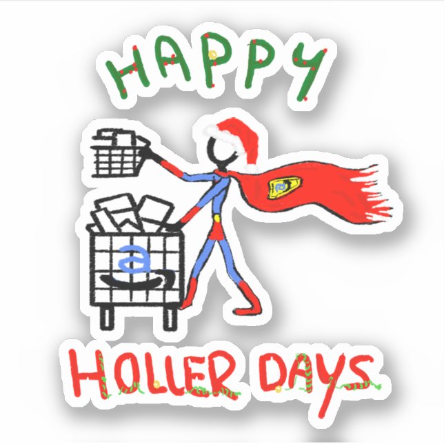 Sticker Happy Hollerdays 8 - trier de commande. (Devant)