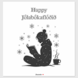 Sticker Happy Jolabokaflod - Livre islandais Flood Cadeau