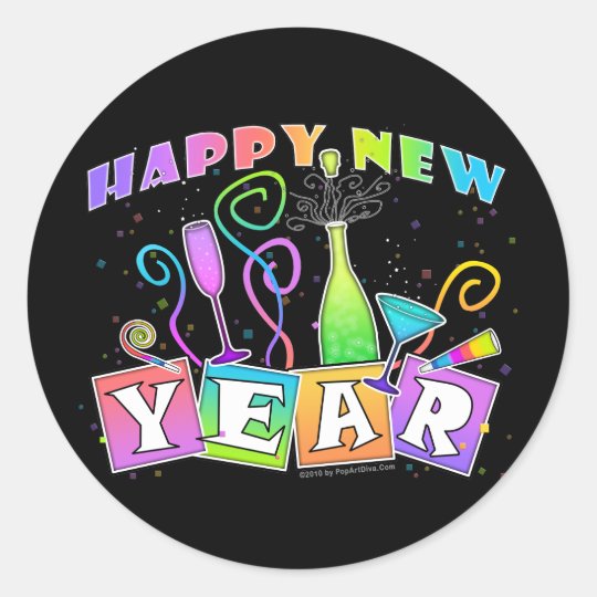 Sticker - HAPPY NEW YEAR! | Zazzle.ca