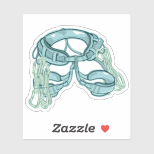 Sticker Harnais d'escalade de roche avec tirages rapides