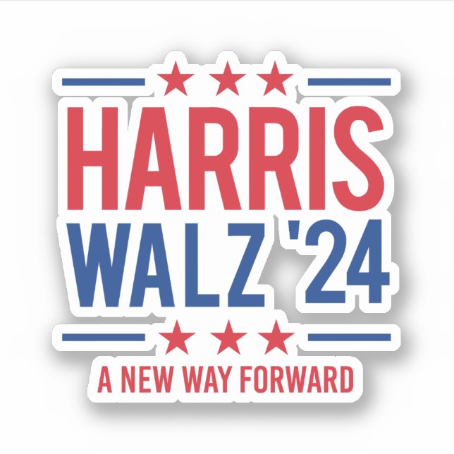 Sticker Harris Walz '24 - Une nouvelle voie d'avenir (Devant)