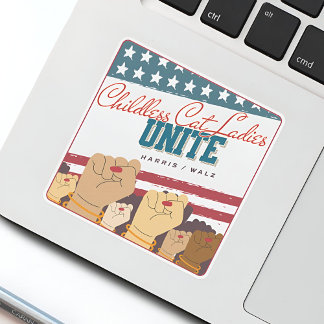 Sticker Harris Walz Femmes Chat Sans Enfant Unite Poings