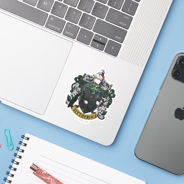 Sticker HARRY POTTER™ | Anime Draco Malfoy House Crest (Ordinateur portable avec iPhone)