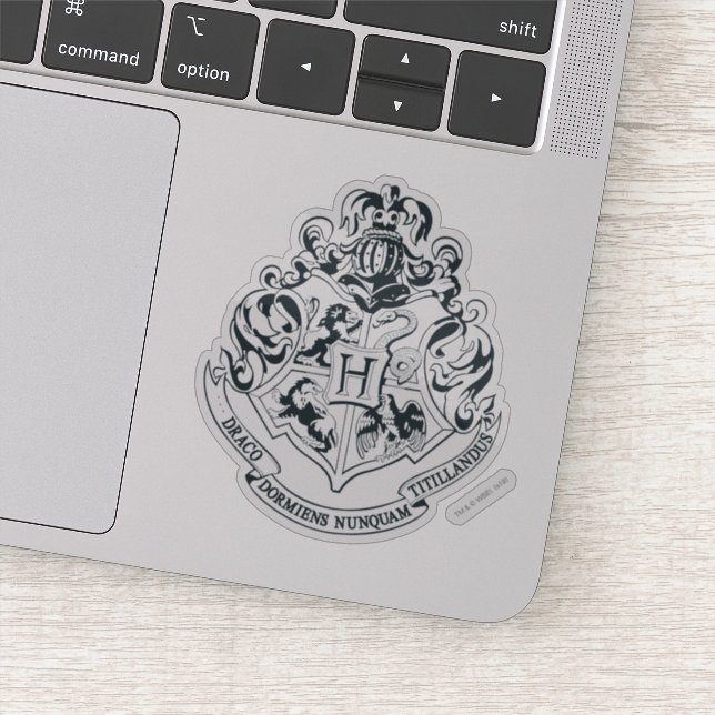 Sticker Harry Potter | Cimier de Poudlard - noir et blanc (Détail)