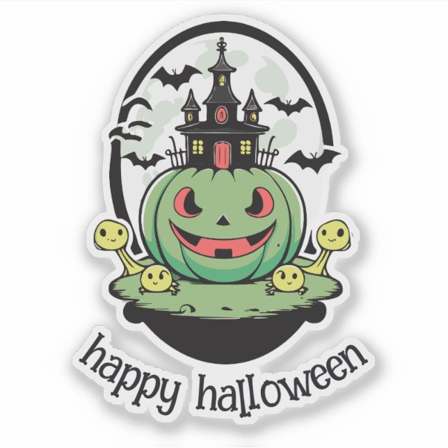 Sticker Haunted Mansion et Jack-o-Lantern (Devant)