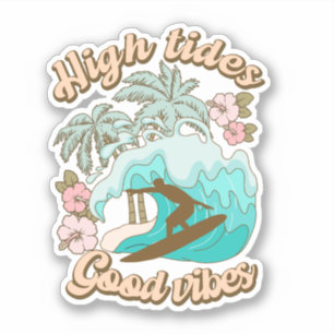 Sticker Haut Marches Good Vibes Boho Surf rétro