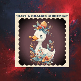 Sticker Have a Quackin' Christmas Duck Whimsical Naughty