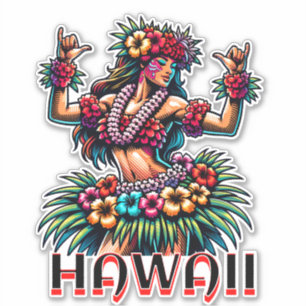 Sticker Hawaii   Hawaiian Hula Dancer
