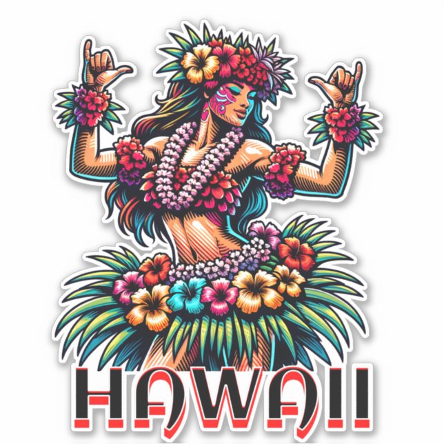 Sticker Hawaii | Hawaiian Hula Dancer (Devant)