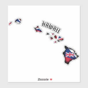 Sticker HAWAII ÎLES HI Drapeau NOIR