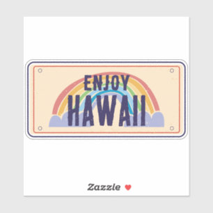 STICKER HAWAII PLATE DE VOITURE PROFITEZ DE HAWAII