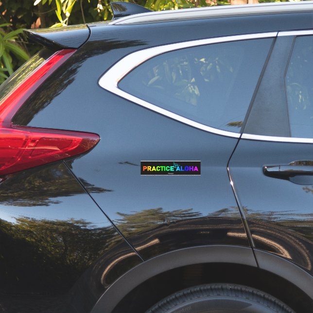 Sticker Hawaii Practice Aloha Rainbow Shaka (Hang lâche) (Dos de voiture)