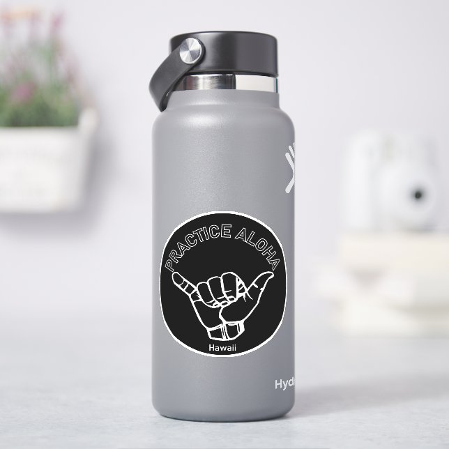 Sticker Hawaii Pratique Aloha Shaka (Hang lâche) (HydroFlask)
