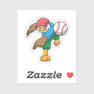 Sticker Hawk au baseball avec batte de baseball
