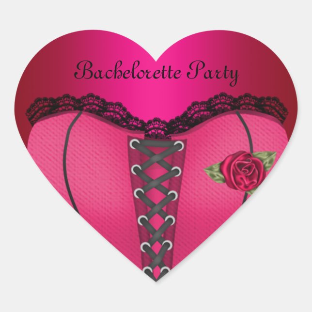 Sticker Heart Bachelorette Party Pink Peach Corset (Front)