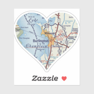 Sticker Heart Burlington Vermont et Winooski