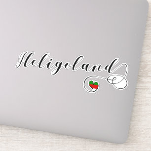 Sticker Heart Heligoland Flag, Allemagne, Helgoland