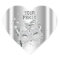 Sticker Heart MASK White Silver Party