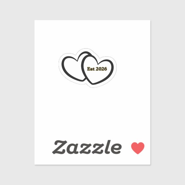 Sticker Heart outline Bride Groom Wedding  (Feuille)
