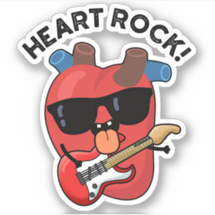 Sticker Heart Rock Funny Music Pun