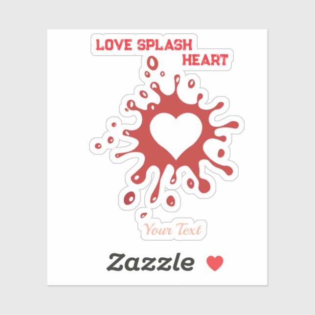 Sticker Heart Splash Art – Creative Love Expression Design (Feuille)