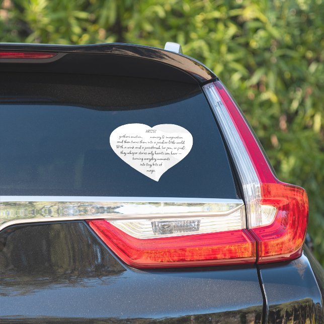 Sticker Heart Words Explaining and Artist Whimsical Art (Côté voiture)