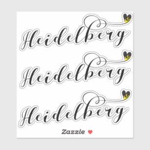 Sticker Heidelberg Flag Heart, Allemagne