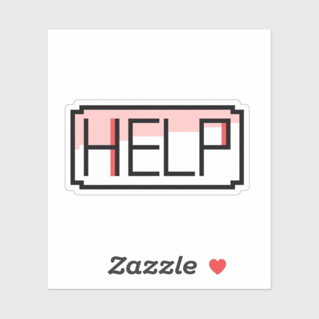 Sticker Help! Retro RPG Chat Box Pixel Design (Feuille)