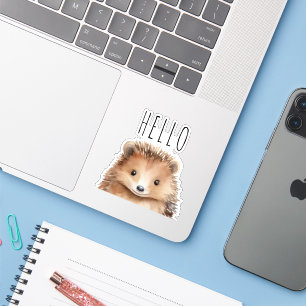 Sticker Hérisson mignon texte personnalisé