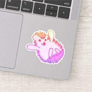 Sticker Hérisson rose mignon animal boisé heureux