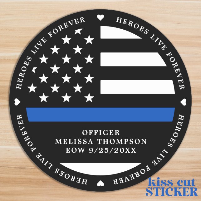 Sticker Heroes Live Forever Police Memorial FallOfficer (Créateur téléchargé)