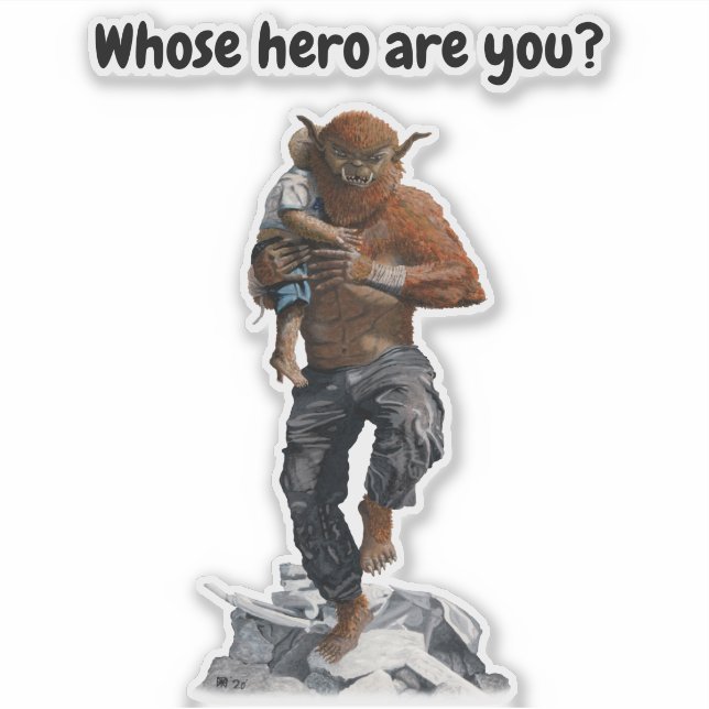 Sticker Héros de Bugbear Secourir un chevalet d'art d'Imag (Devant)
