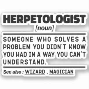 Sticker Herpetologue Noun Professeur Cool Sarcastique