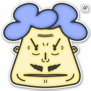 Sticker Herr Mustache visage de dessin animé v2