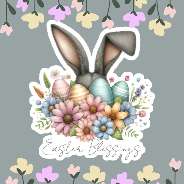 Sticker Heureuse Bénédiction Ester Bunny Gris Oreilles mig (Créateur téléchargé)