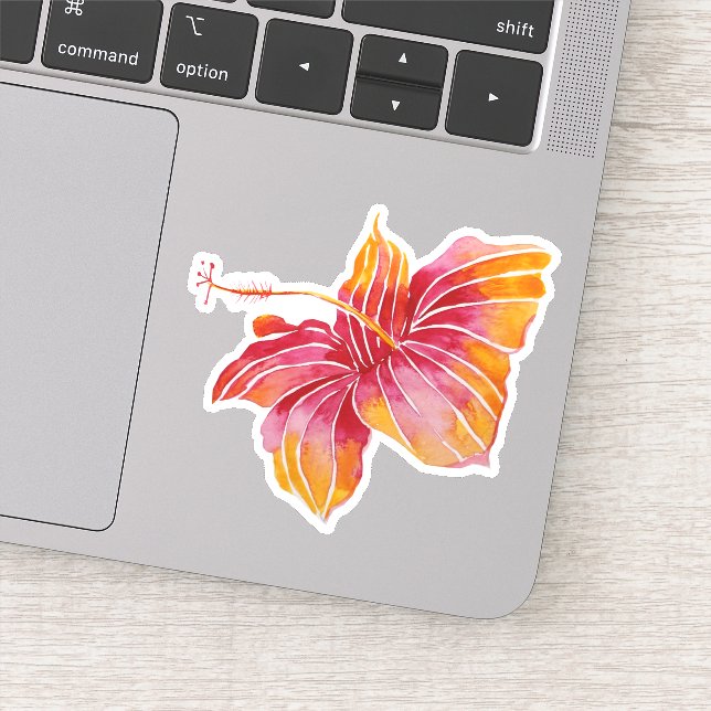 Sticker Hibiscus exotique hawaïen (Détail)