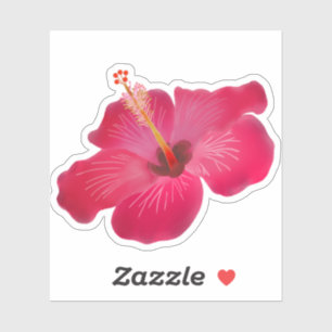 Sticker Hibiscus rouge