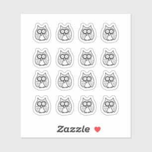 Sticker Hiboux de dessin animé aux gros yeux drôles