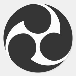 Sticker Hidari Mitsudomoe 左 三 つ Taiko 巴