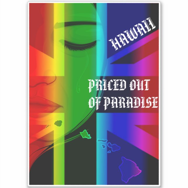 Sticker HIFlagIslands PRICED SORTE DE PARADISE CRYING WAHI (Devant)