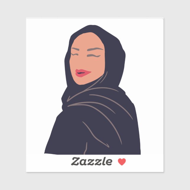 Sticker hijab hijabi fille (Feuille)