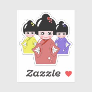 Sticker Hinamatsuri, poupée japonaise du Jour des Filles