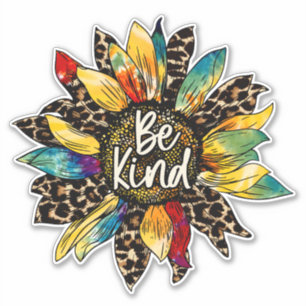 Sticker Hippie Boho Tournesol coloré Be Kind