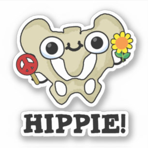 Sticker Hippie Funny Hip Bone Pun
