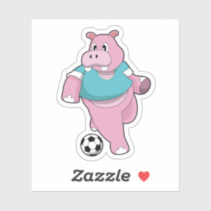 Sticker Hippo as Soccer player with Soccer.PNG